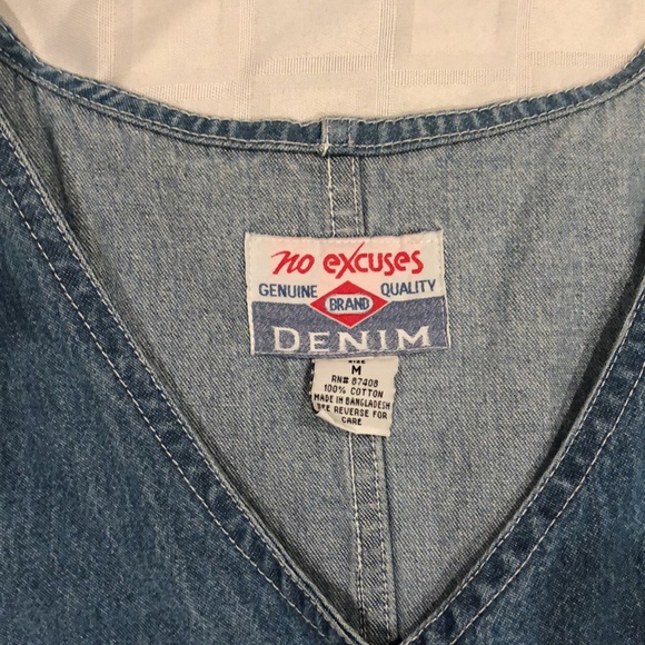 No Excuses Vintage Genuine Denim Dress with Pockets - Picture 2 of 3